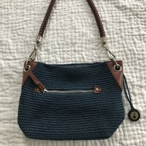 The Sak Navy Casual Classic Crochet Mini Bag